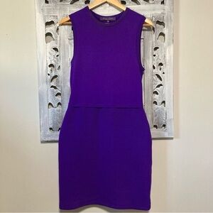 Ralph Lauren Purple Label Purple Wool Knit Ribbed Tank Shirt Mini Dress